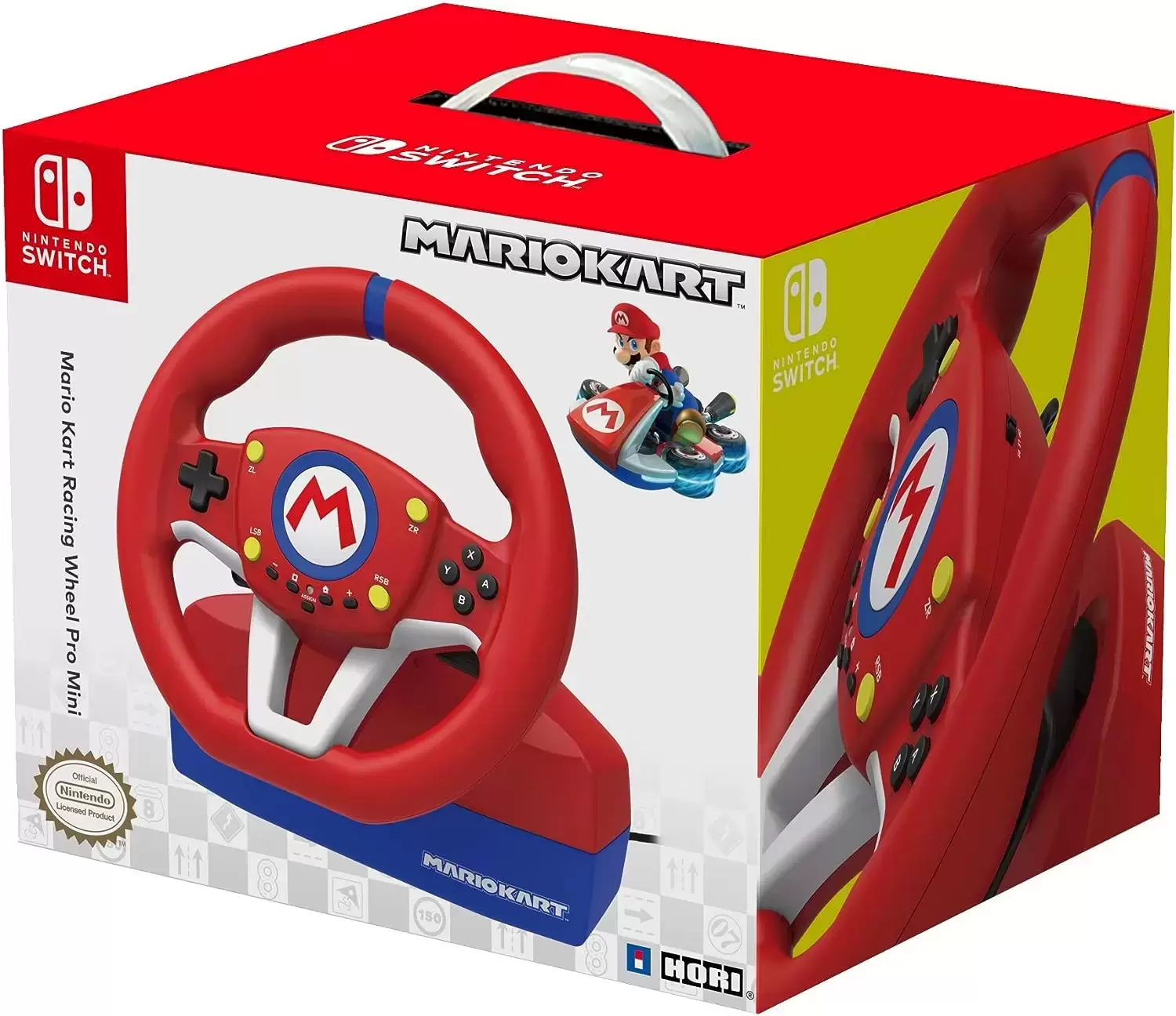 Gaming Steering Wheel & Pedals - HORI Mario Kart Racing Wheel Pro Mini