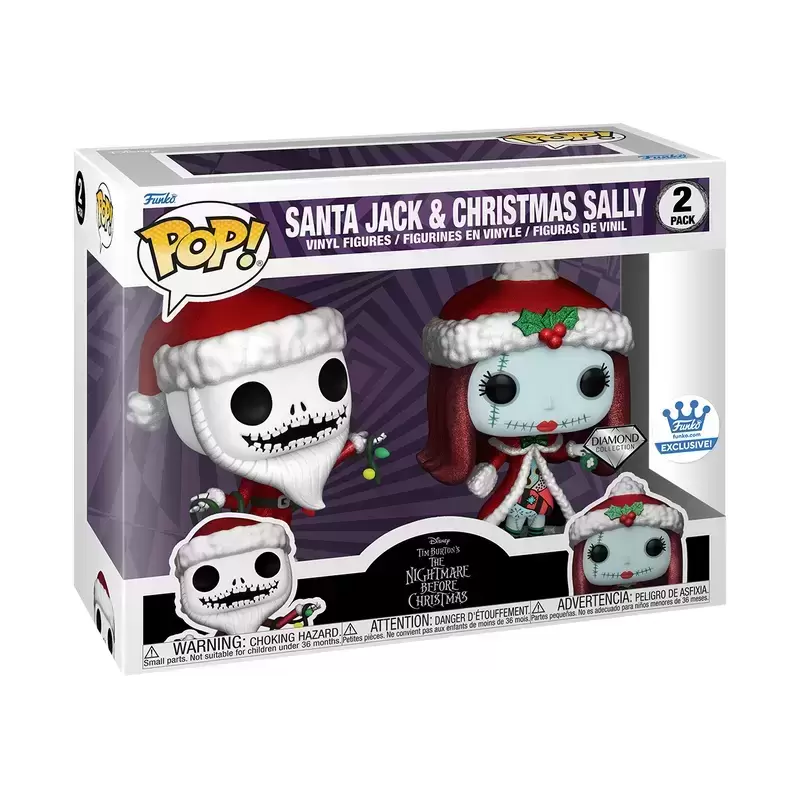 POP! Disney - The Nightmare Before Christmas - Santa Jack & Christmas Sally Diamond Collection 2 Pack
