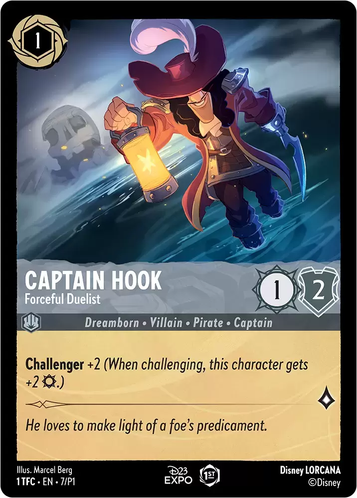Captain Hook - Forceful Duelist (D23) - Cartes Promo Lorcana card 7/P1