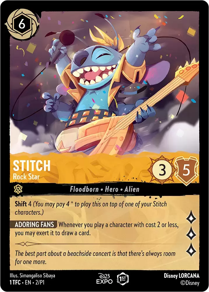 Cartes Promo Lorcana - Stitch - Rock Star (D23)