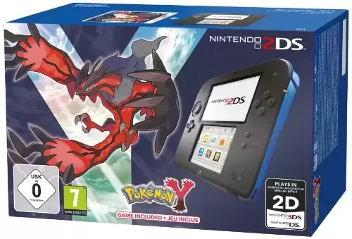Matériel Nintendo 2DS - Console Nintendo 2DS - noir & bleu + Pokémon Y - édition limitée