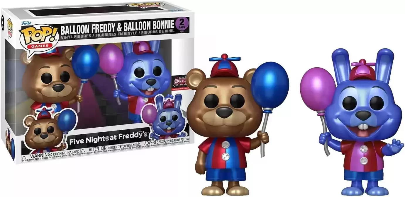 POP! Games - Five Nights At Freddy\'s - Balloon Freddy & Balloon Bonnie Metallic 2 Pack