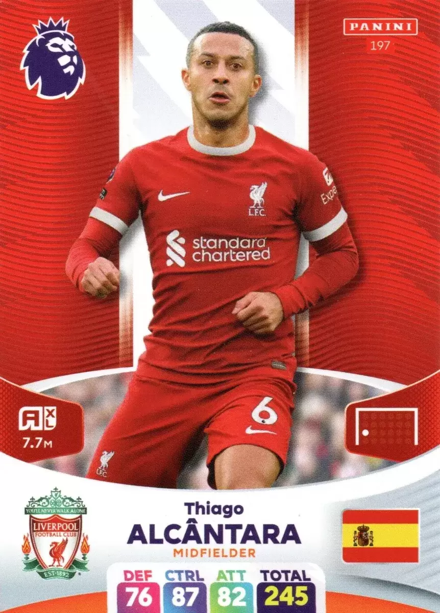 Thiago Alcântara - Adrenalyn XL Premier League 2023/24 card