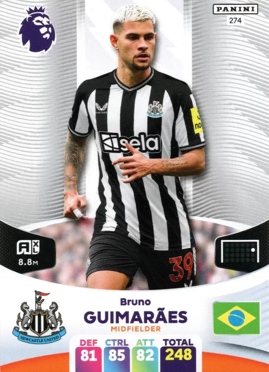 Bruno Guimarães - Adrenalyn XL Premier League 2023/24 card