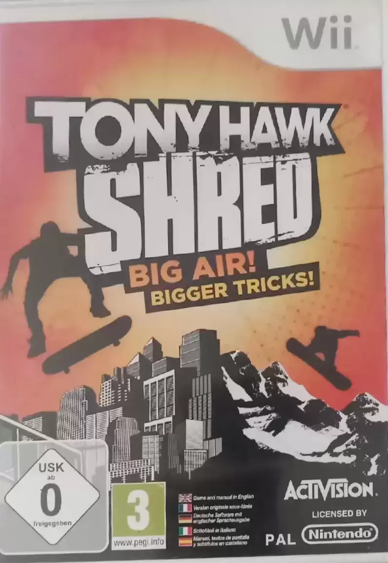 Nintendo Wii Games - Tony hawk shred Big air!bigger tricks