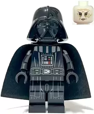 LEGO Star Wars Minifigs - Darth Vader - Printed Arms, Traditional Starched Fabric Cape, White Head with Frown