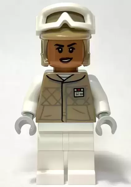 Minifigurines LEGO Star Wars - Hoth Rebel Trooper Dark Tan Uniform and Helmet, White Legs, Female (Star Wars Galaxy Mission Book)