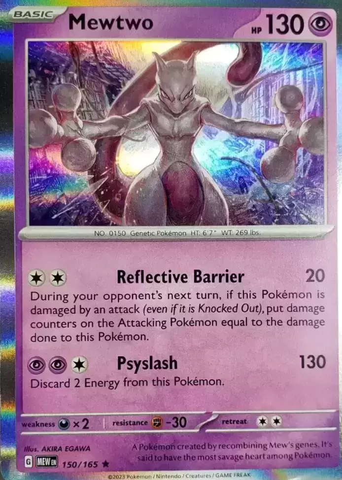 Mewtwo Holo - Scarlet & Violet 151 - MEWEN Pokémon card 150/165