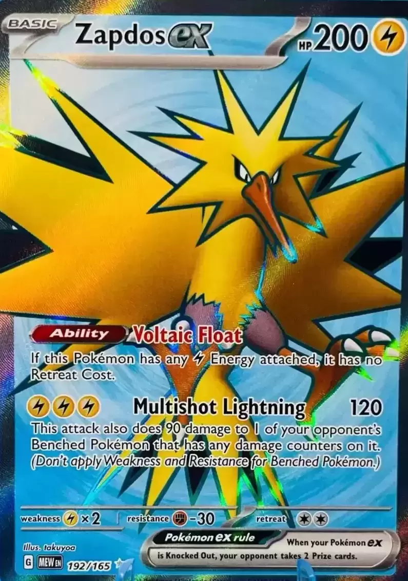 Zapdos EX - Scarlet & Violet 151 - MEWEN Pokémon card 192/165