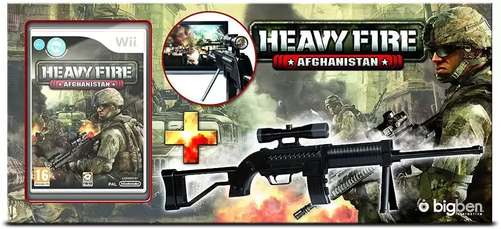 Nintendo Wii Games - Heavy Fire Afghanistan + Gun