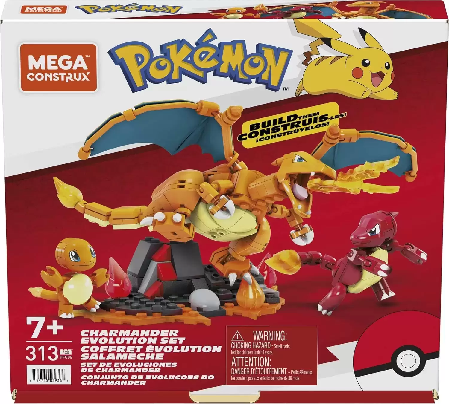 Pokémon Mega Construx - Coffret Évolution Salamèche