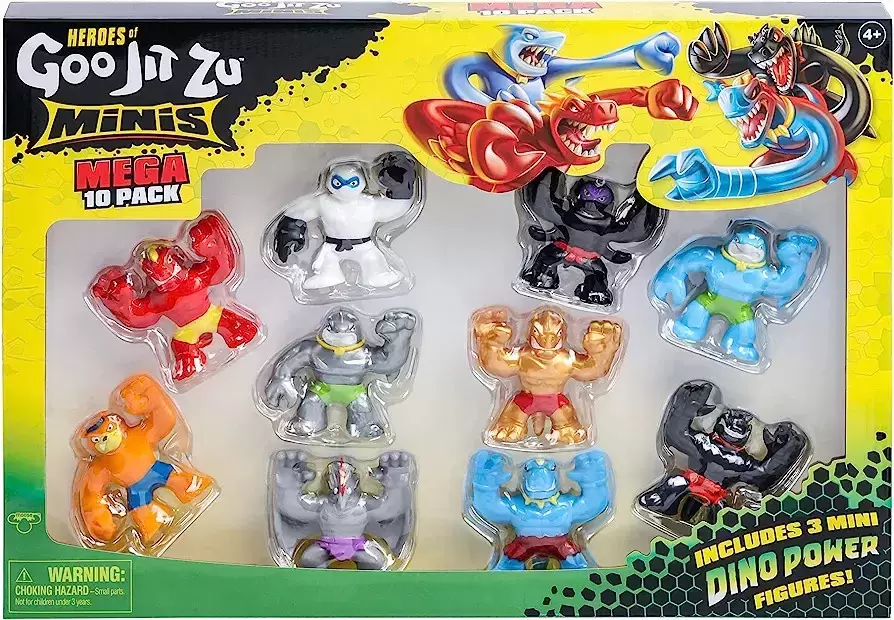 Goo Jit Zu - Dino Power - Minis Dino Power - Mega 10 Pack