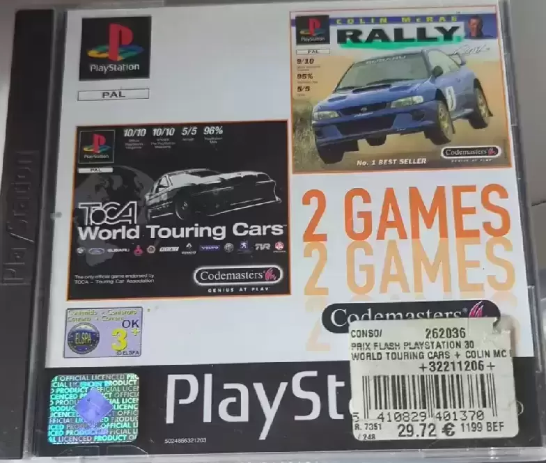 Playstation games - 2 Games - Toca World Touring Cars & Colin McRae Rally