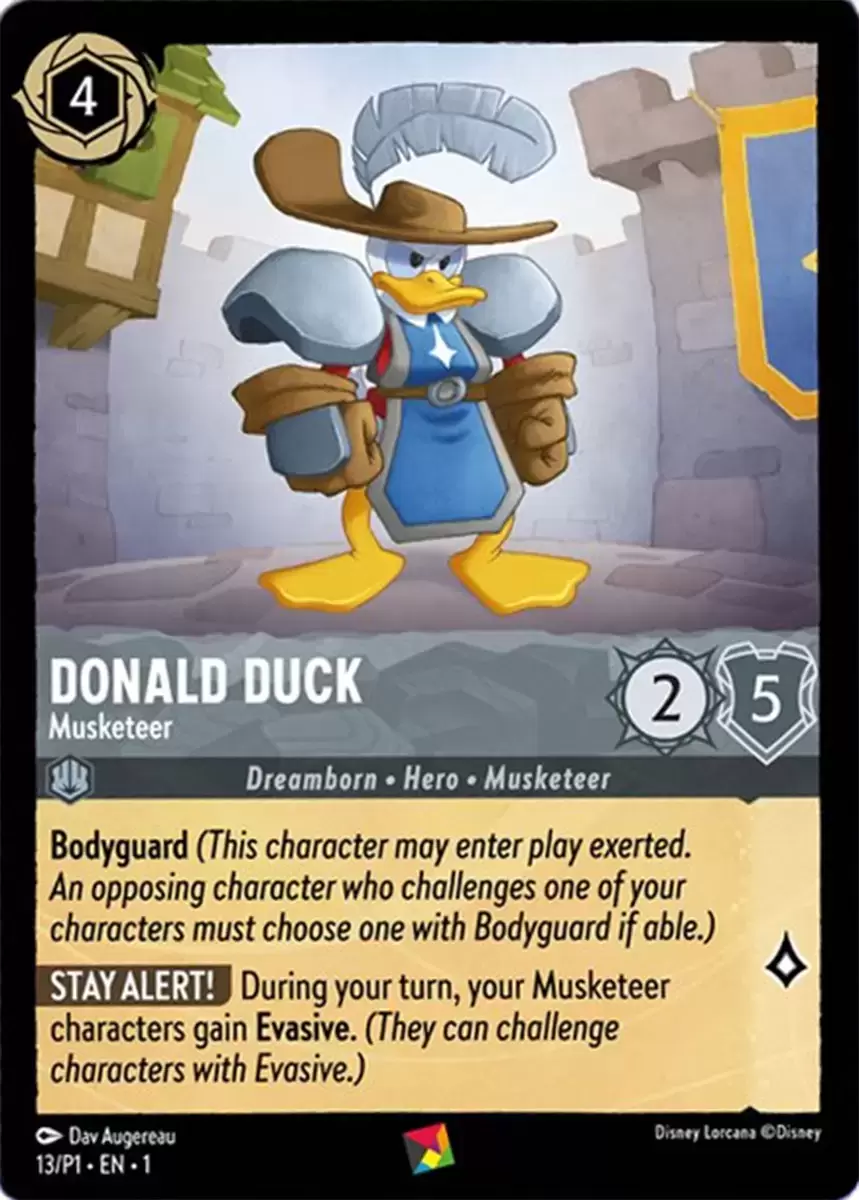 Cartes Promo Lorcana - Donal Duck - Musketeer