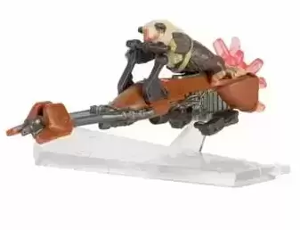 Micro Galaxy Squadron - Speeder Bike Flaming With Paploo (Mystery Vehicle & Figure)