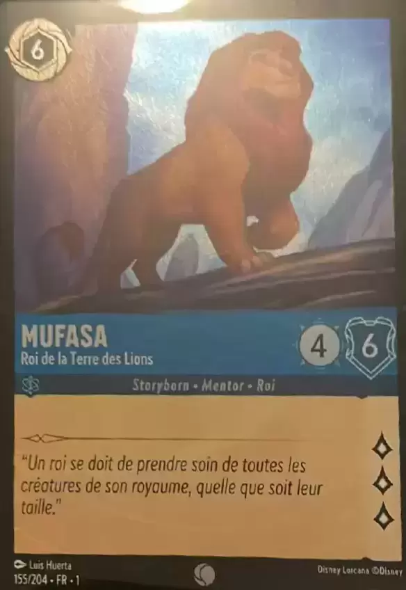 Premier chapitre - Mufasa - Roi de la Terre des Lions - Brillante