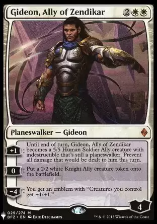 The list - Gideon, allié de Zendikar