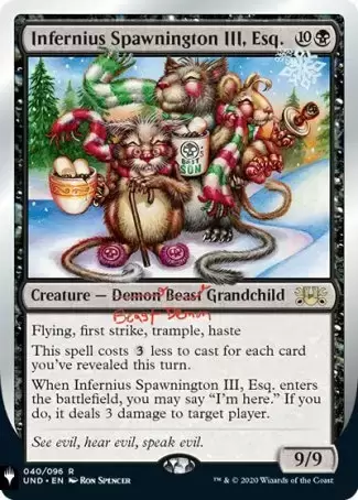 The list - Infernius Spawnington III, Esq.