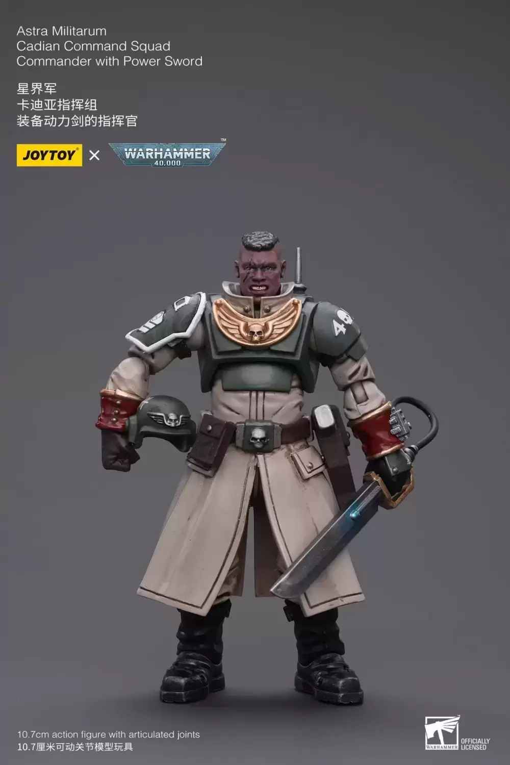 Astra Militarium - Cadian Command Squad Commander with Power Sword