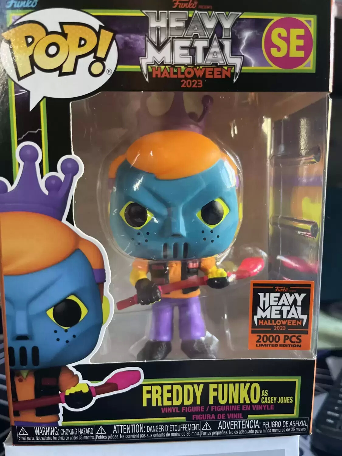 POP! Funko - Funko Heavy Metal Halloween 2023 - Freddy Funko As Casey Jones Blacklight