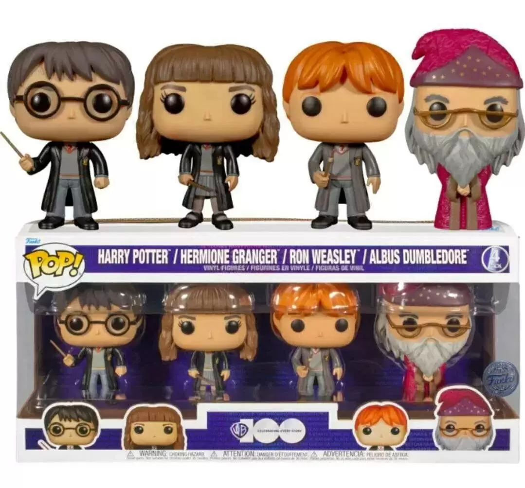 POP! Harry Potter - Harry Potter, Hermione Granger, Ron Wesley & Dumbledore 4 Pack