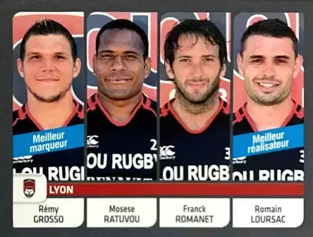 Rugby 2012-2013 - Rémy Grosso - Mosese Ratuvou - Franck Romanet - Romain Loursac - LOU Rugby