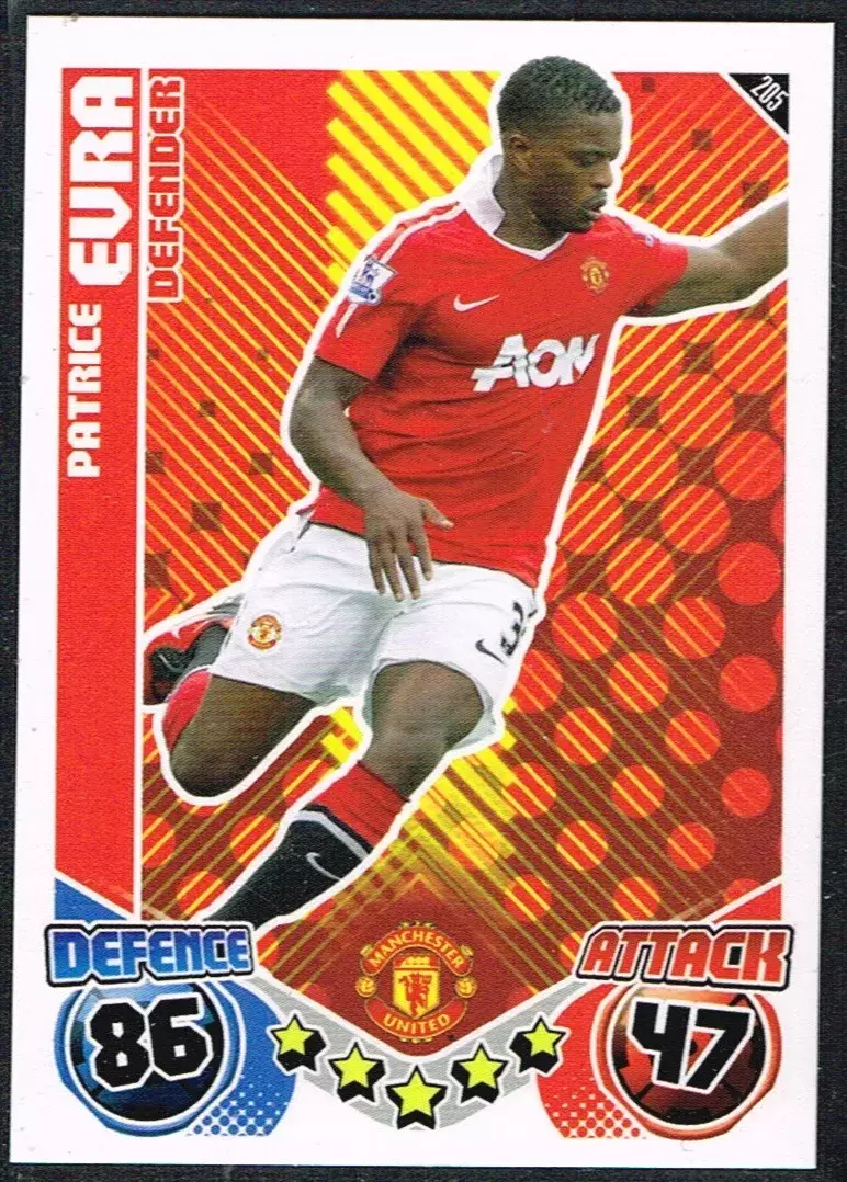 Match Attax - Premier League 2010/11 - Patrice Evra - Manchester United