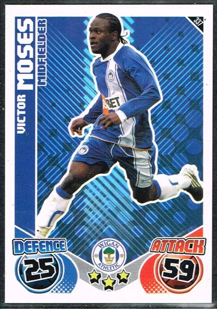 Match Attax - Premier League 2010/11 - Victor Moses - Wigan Athletic