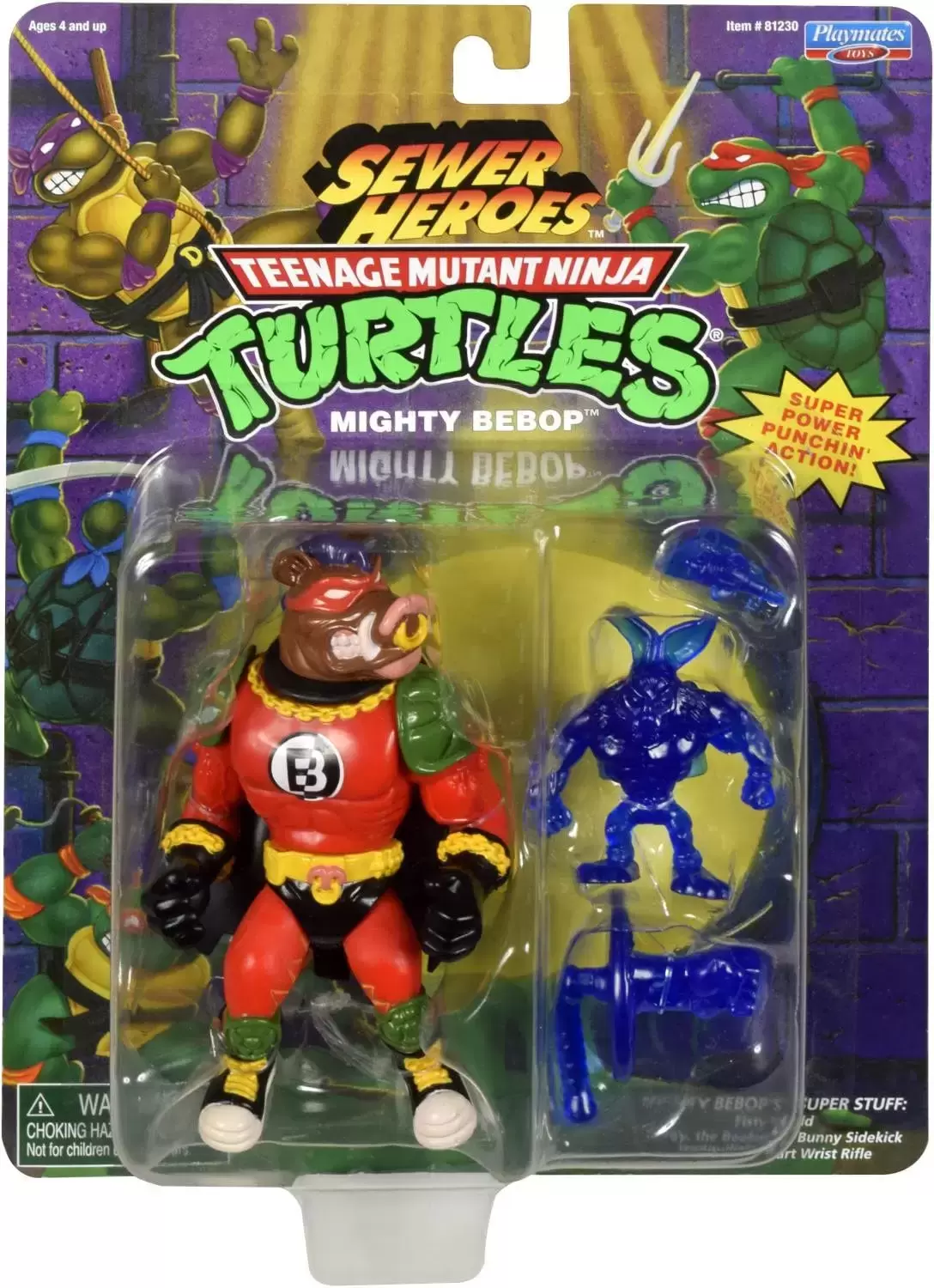 Vintage Teenage Mutant Ninja Turtles (TMNT) - Sewer Heroes - Mighty Bebop