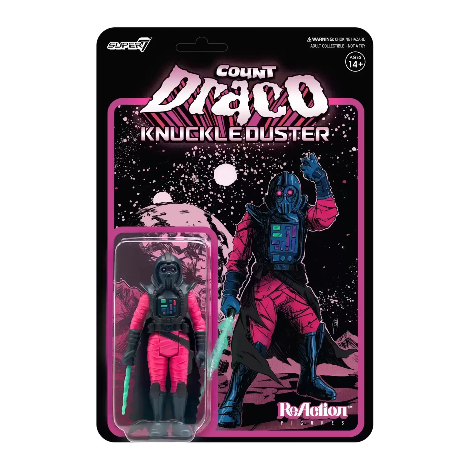 ReAction Figures - Draco Knuckleduster V2 (OG Pink and Dark Blue)