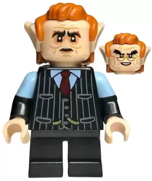 Lego Harry Potter Minifigures - Goblin - Black Pinstripe Vest, Dark Orange Hair