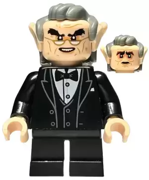 Lego Harry Potter Minifigures - Goblin - Black Tuxedo, Dark Bluish Gray Hair, Glasses