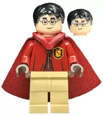 Lego Harry Potter Minifigures - Harry Potter - Dark Red Gryffindor Quidditch Uniform with Hood and Cape