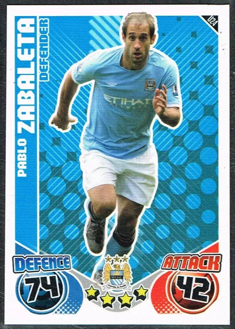 Match Attax - Premier League 2010/11 - Pablo Zabaleta - Manchester City (Extra)