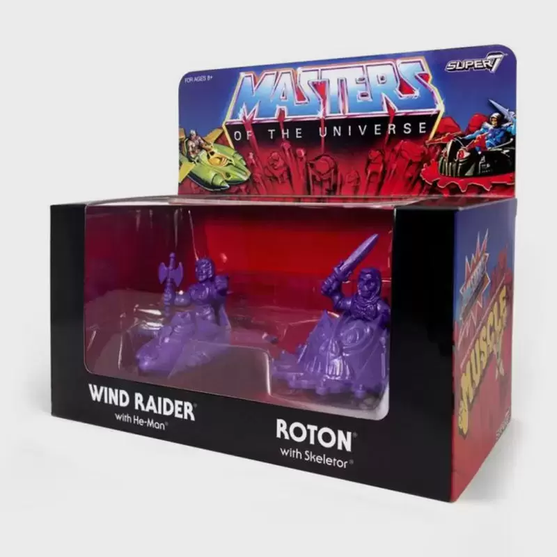 Super7 - Masters of the Universe - Super 7 - Wind Rider with He-Man & Rotom with Skeletor Purple