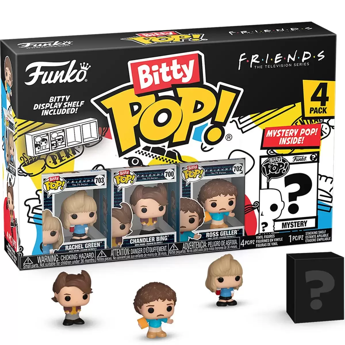 Bitty POP! - Friends - Rachel Green,  Chandler Bing, Ross Geller & Mystery