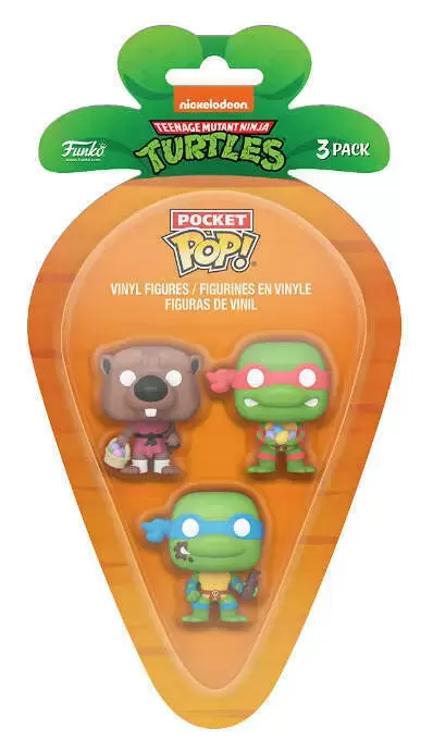 Pocket Pop! and Pop Minis! - Teenage Mutant Ninja Turtles - Splinter, Leonardo & Raphael Easter Carrot