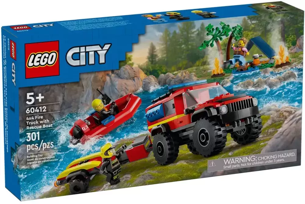 LEGO CITY - 4x4 Fire Truck with Rescue Boat