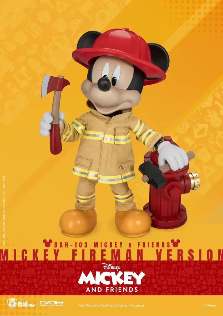 Dynamic 8ction Heroes (DAH) - Mickey & Friends - Mickey Fireman Version