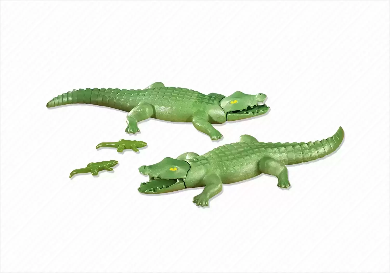 Plamobil Animal Sets - 2 Large Alligators with 2 Small Alligators