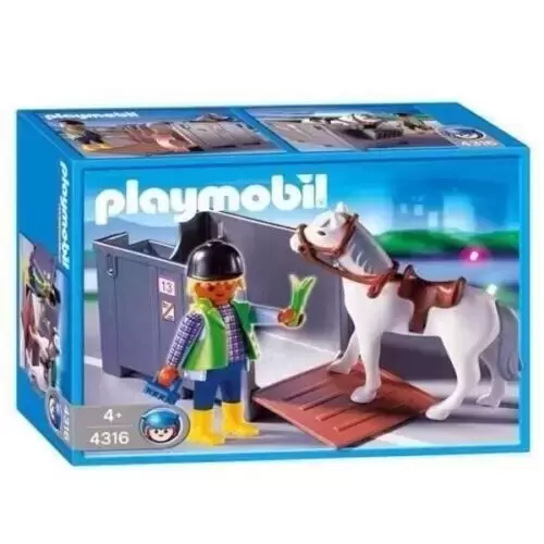Playmobil équitation - L\'Aéroport - Cheval / Cage transport