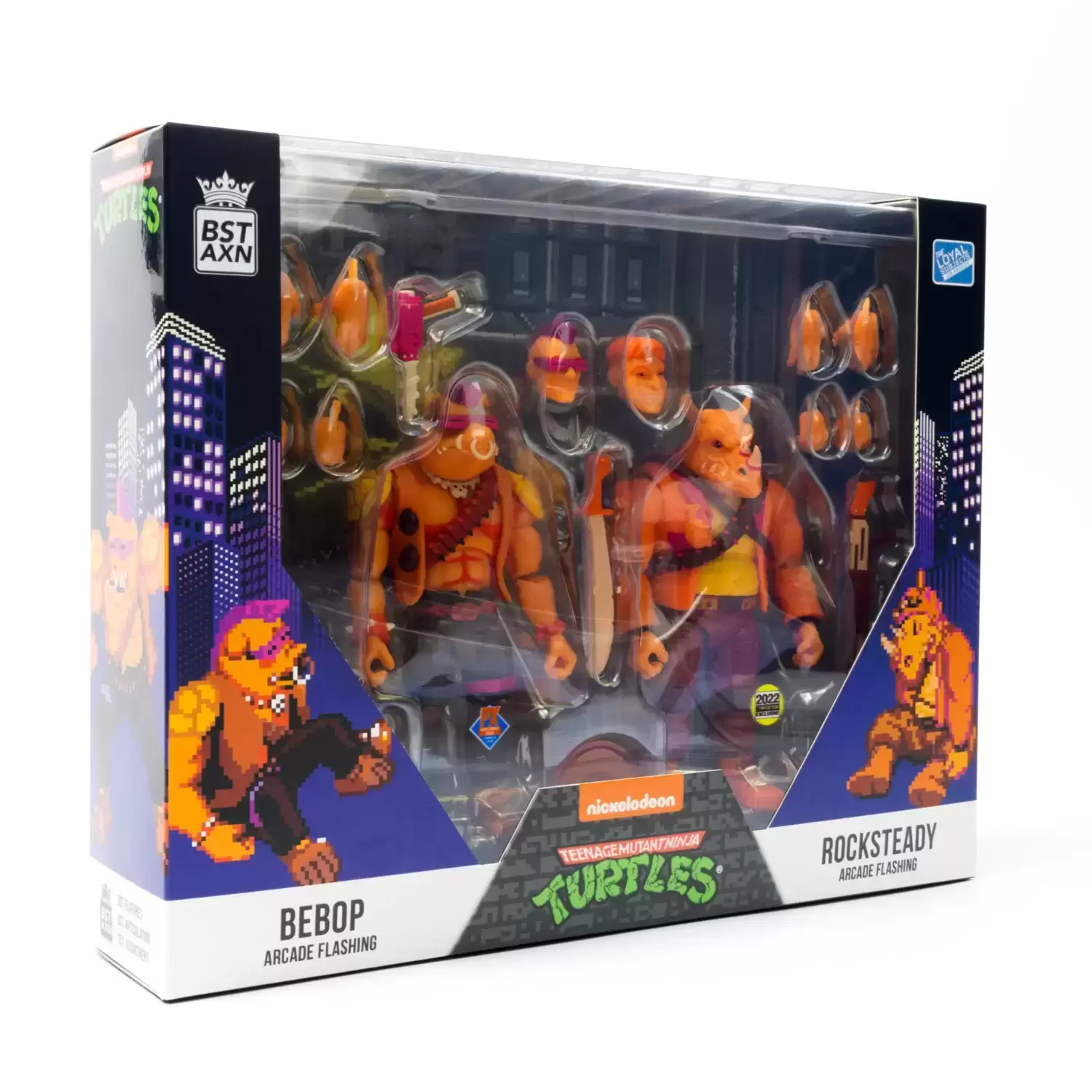 BST AXN - TMNT - Bebop & Rocksteady Arcade Flashing 2-Pack