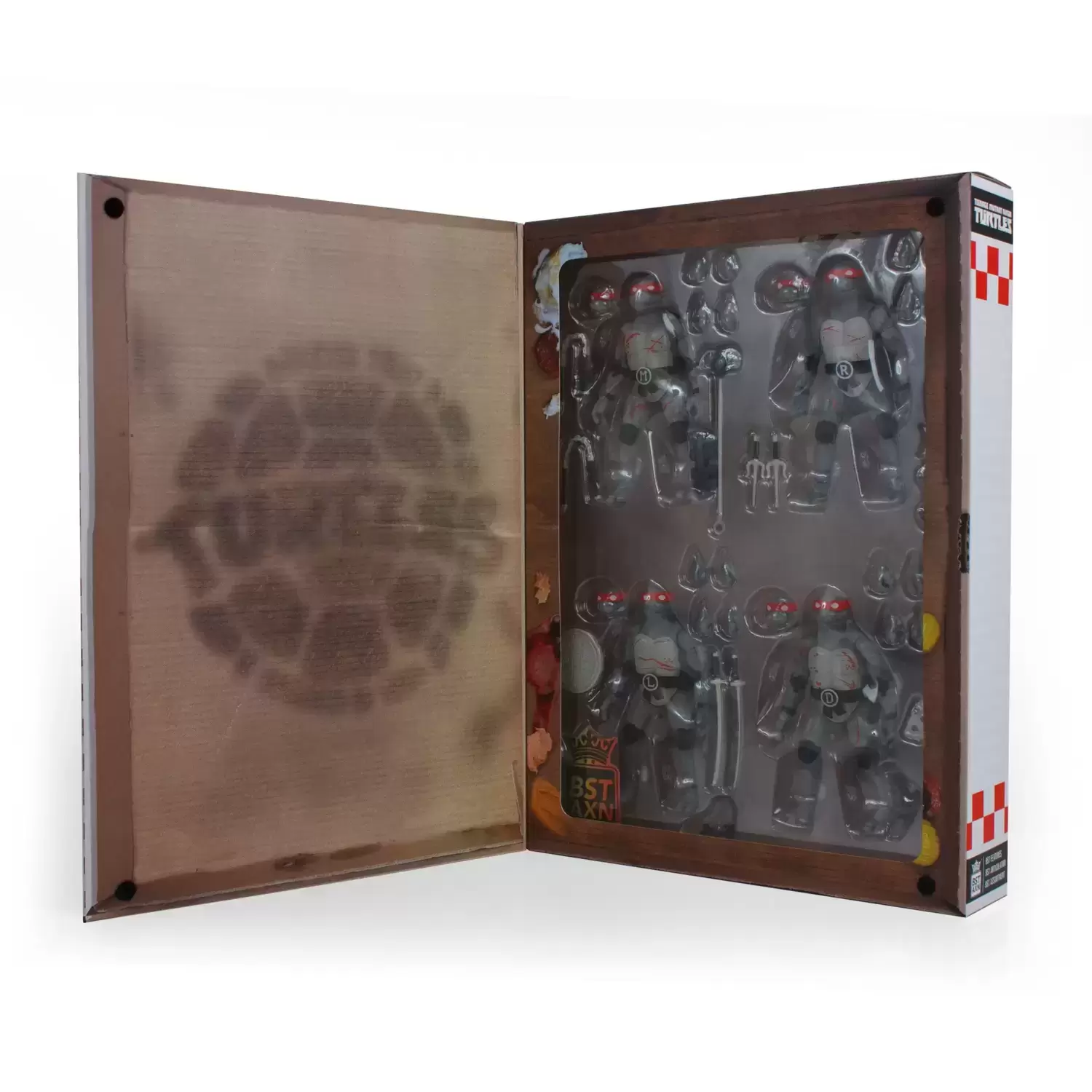 BST AXN - TMNT - Turtles Battle Damage Pizza Box 4-Pack