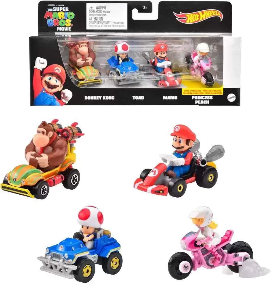 Hot Wheels Mario Kart - The Super Mario Bros. Movie 4 Pack