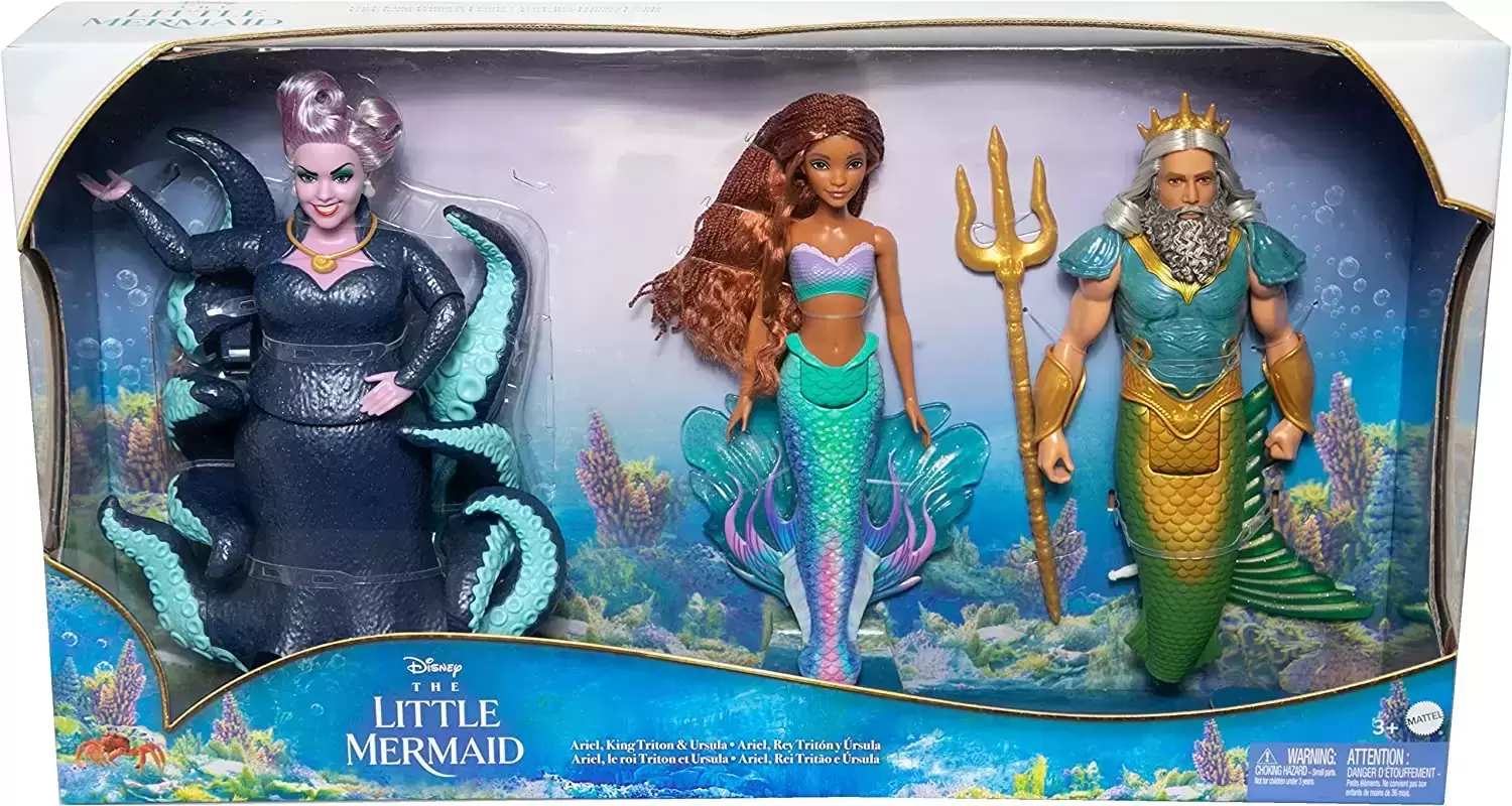 The Little Mermaid - Ariel, King Triton & Ursula Fashion Dolls Gift Set