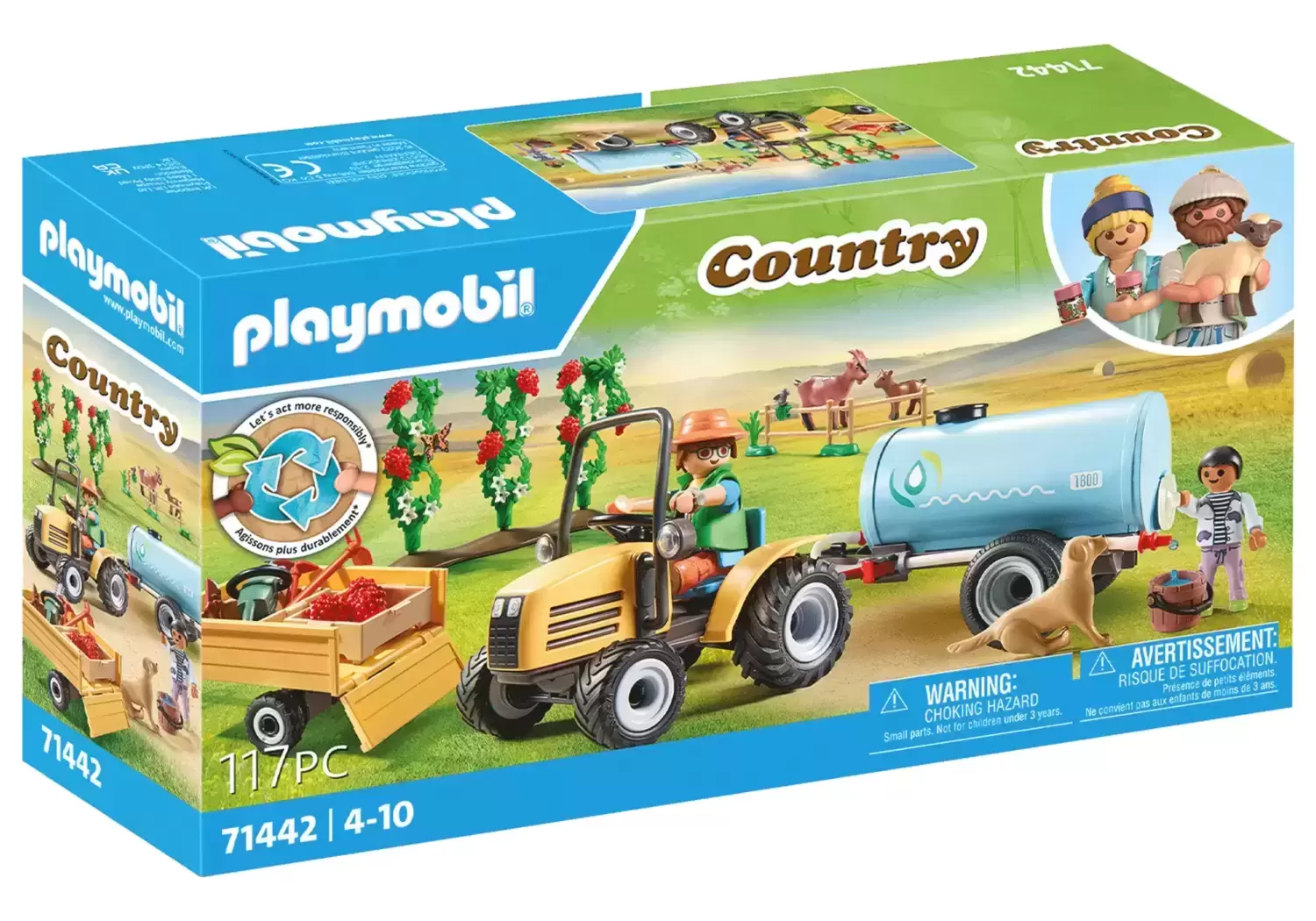 Playmobil Farmers - Tractor with trailer and water tank
