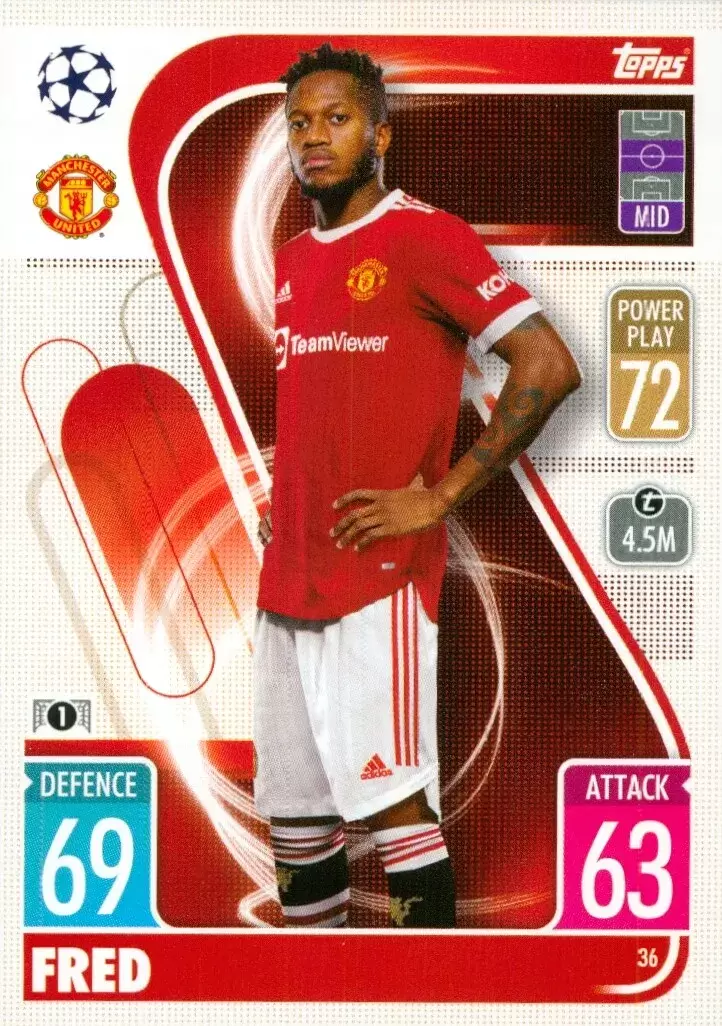 Match Attax - UEFA Champions League 2021/2022 - Fred - Manchester United