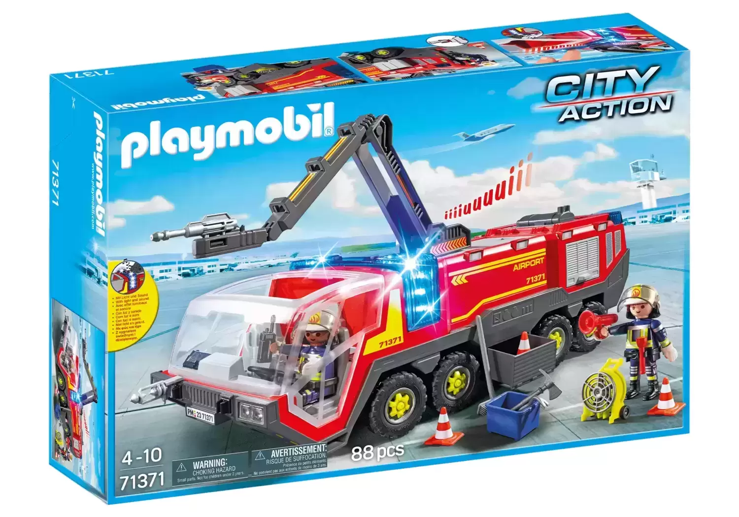 Playmobil Pompier - Véhicule d\'extinction de l\'aéroport