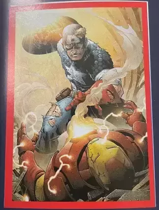 MARVEL Super Heroes - Opposé à la loi de recensement des super - héros , Cap se bat contre Iron Man .