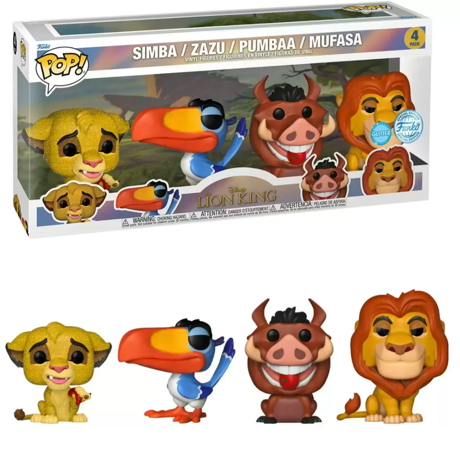 POP! Disney - The Lion King - Simba, Zazu, Pumbaa & Mufasa 4 Pack